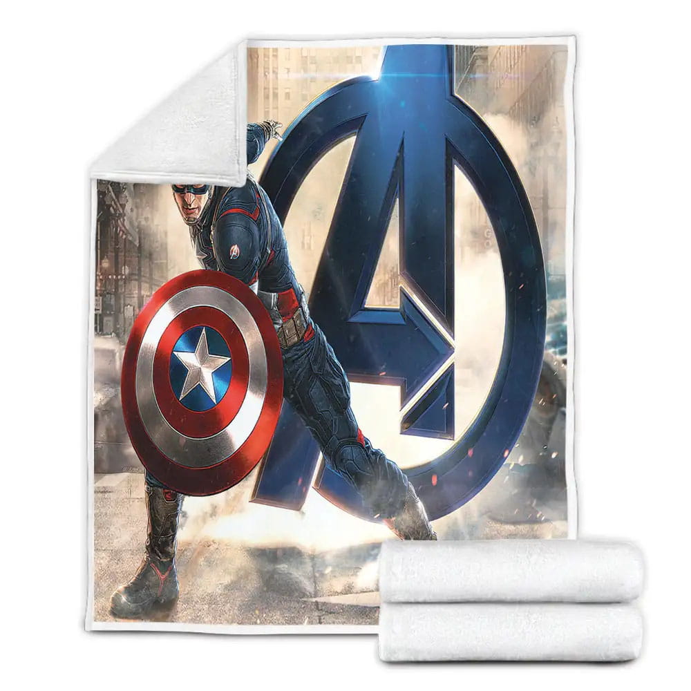 Avengers Super Hero Captain America Fleece Blanket Gift For Wife Husband Besties