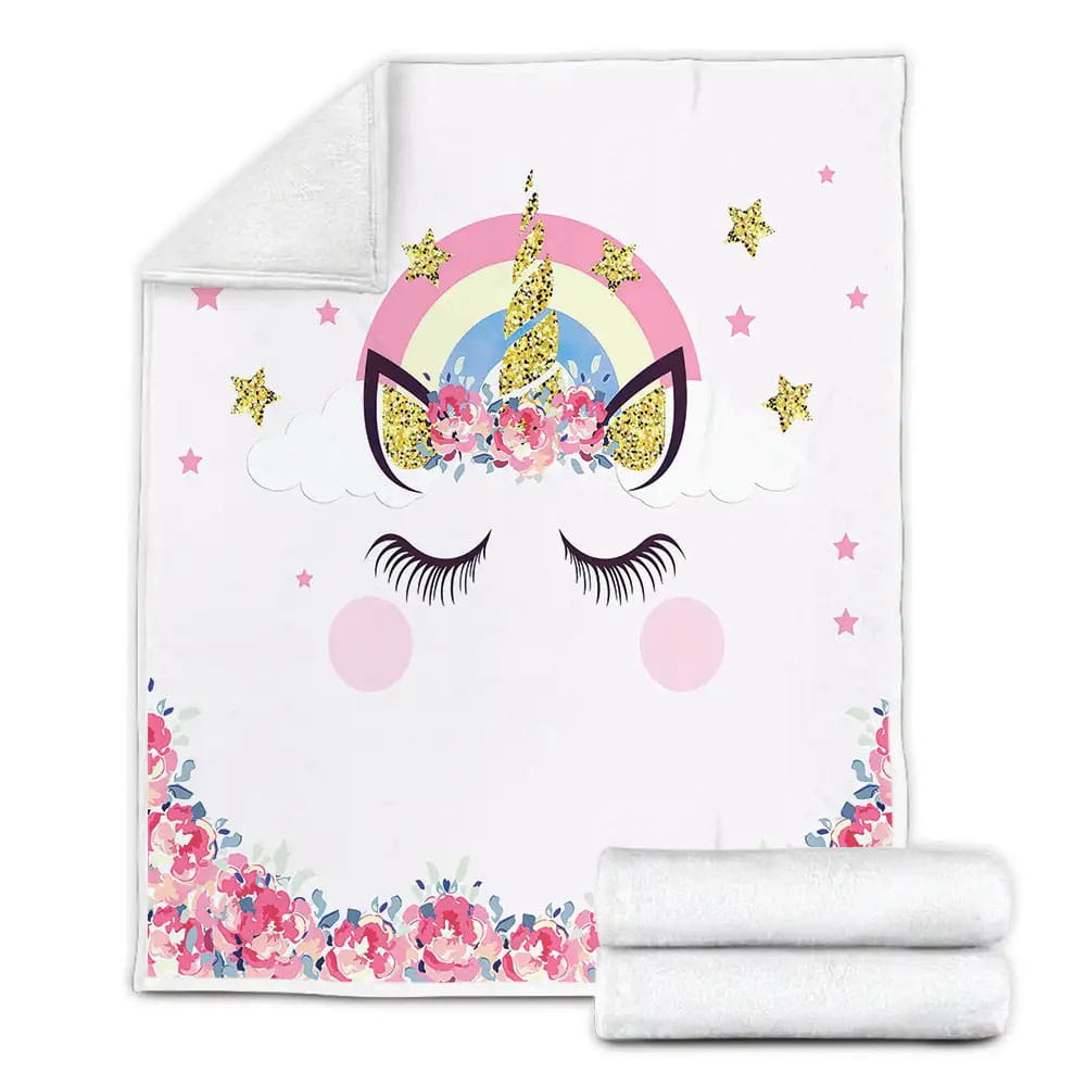 Unicorn Queen Eyelash Fleece Blanket Gift For Christmas Thanksgiving Halloween