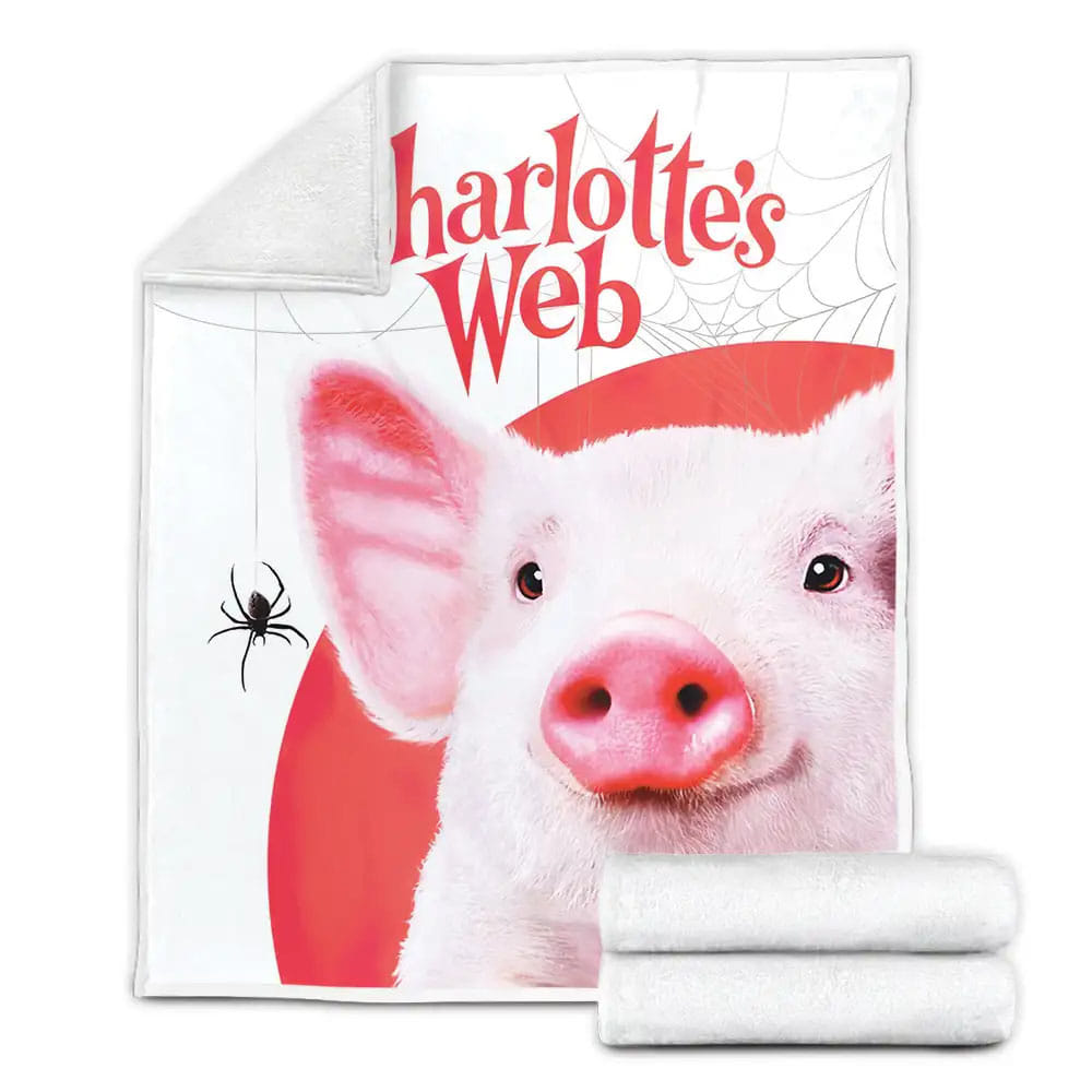 Pink Pig Movie Poster Fleece Blanket Gift For Christmas Thanksgiving Halloween