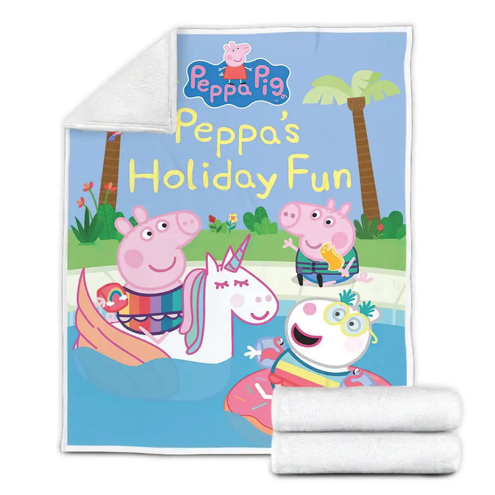 Peppa Pig Holiday Fun Fleece Blanket Gift For Christmas Thanksgiving Halloween