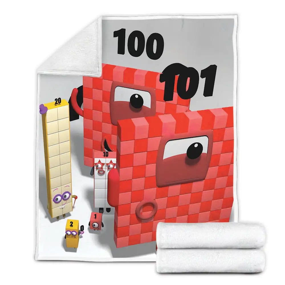 Numberblocks 5 20 2 1 100 And 101 Fleece Blanket Gift For Wife Husband Besties