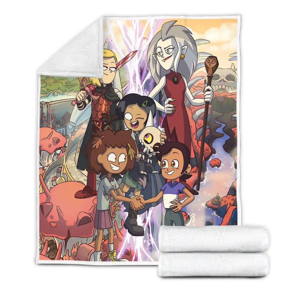 The Owl House And Amphibia Crossover Fleece Blanket Gift For Wife Husband Besties
