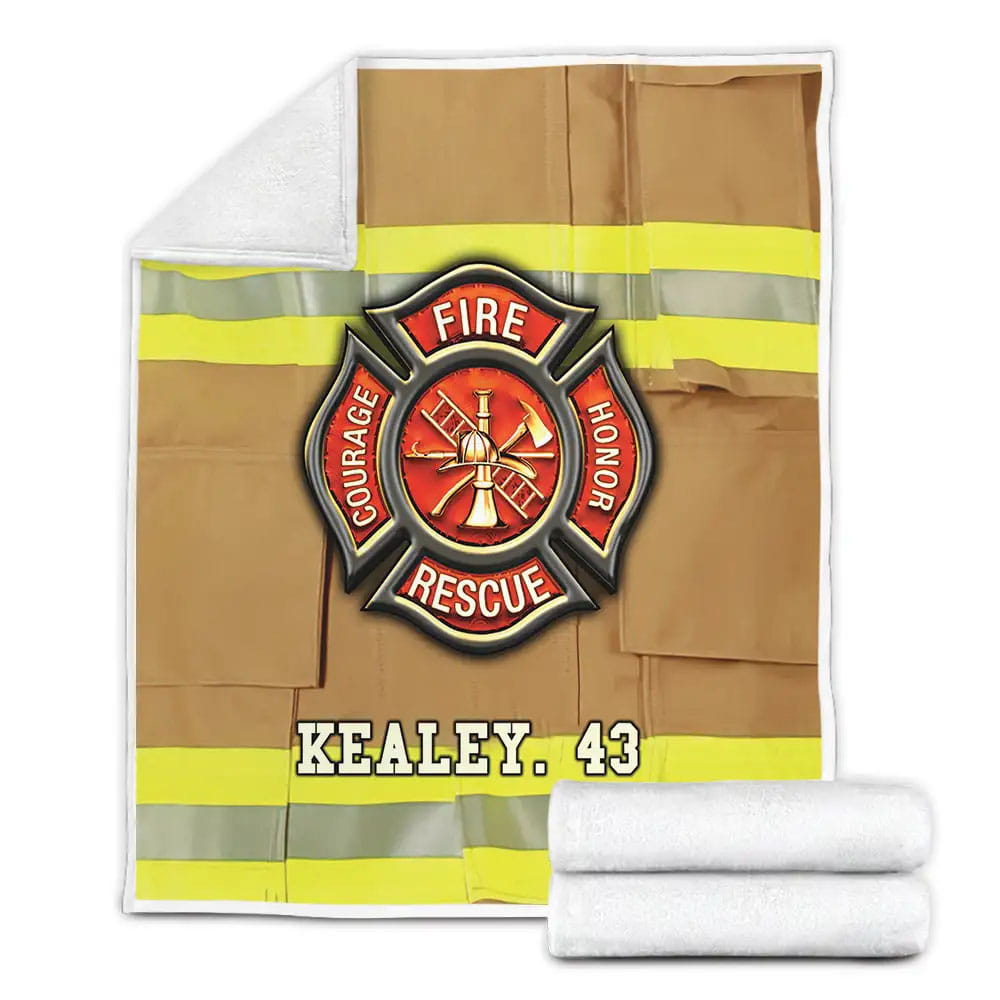 Petmytshirt Strong Firefighter Coat Fleece Blanket Gift For Wife Husband Besties
