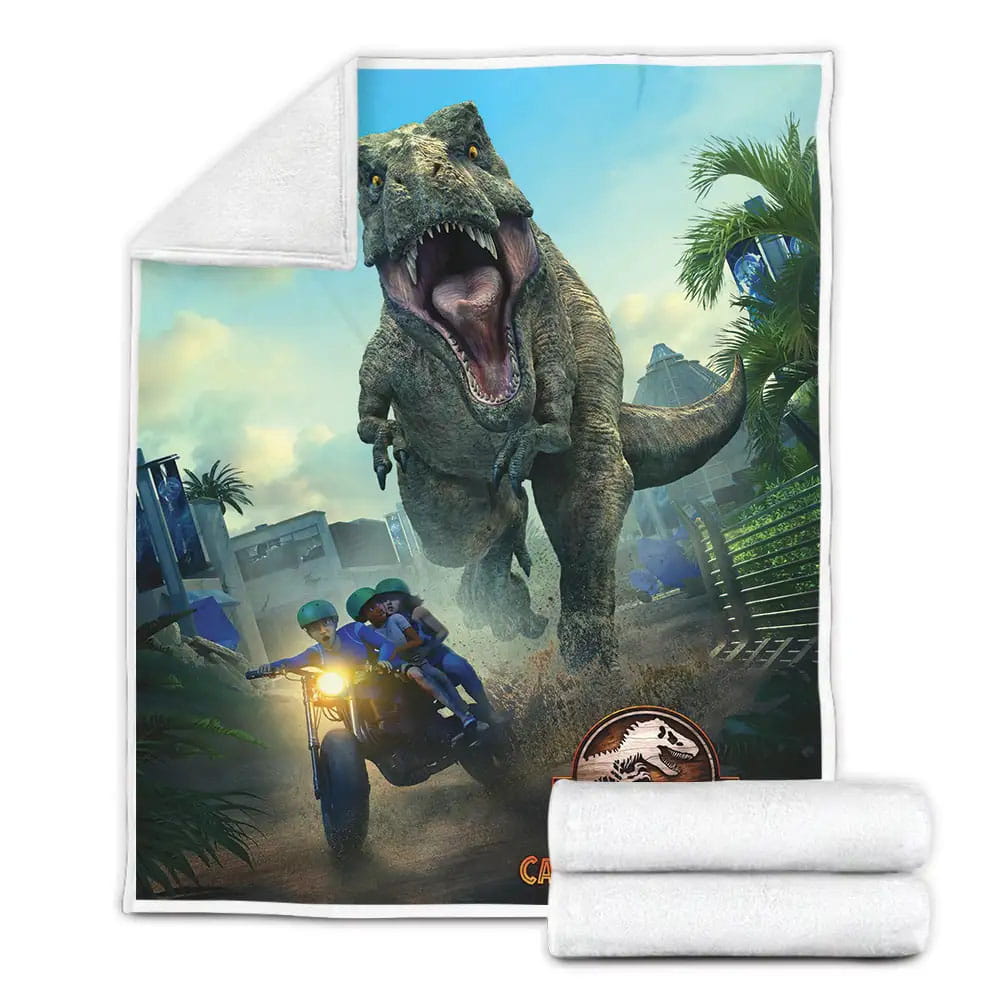 Jurassic Park Camp Cretaceous 3D Illustrations Fleece Blanket Perfect 