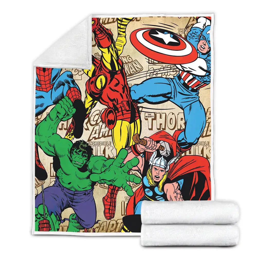 Marvel Comic B Fleece Blanket Gift For Birthday Halloween Christmas Thanksgiving