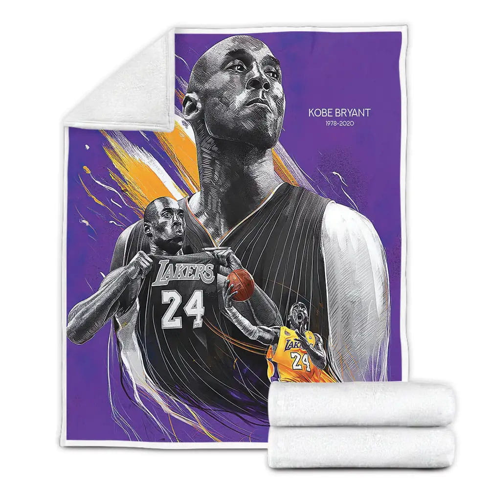 Kobe Bryant On Courts Fleece Blanket Gift For Christmas Thanksgiving Halloween