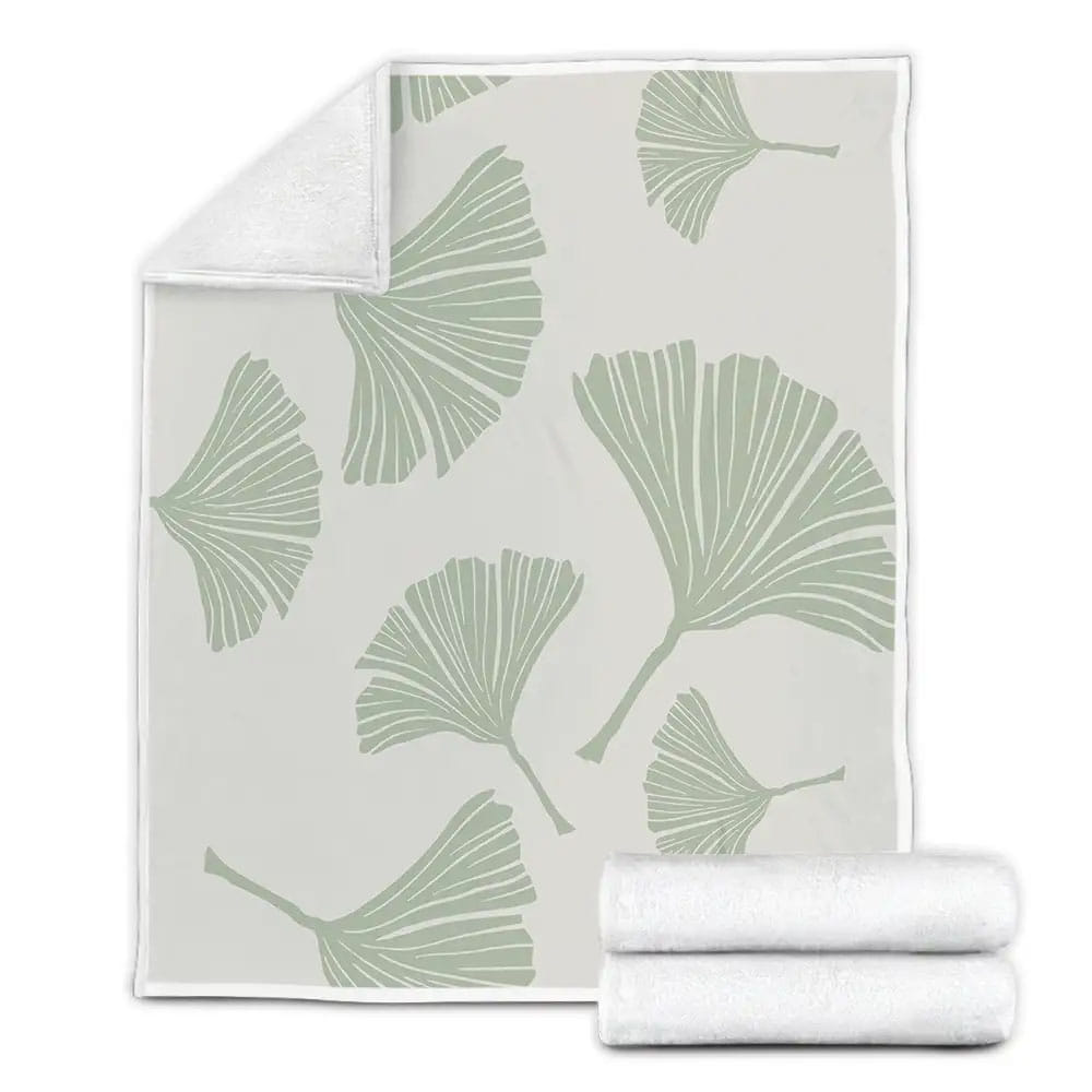 Ginkgo Leaves Pattern Fleece Blanket Gift For Christmas Thanksgiving Halloween