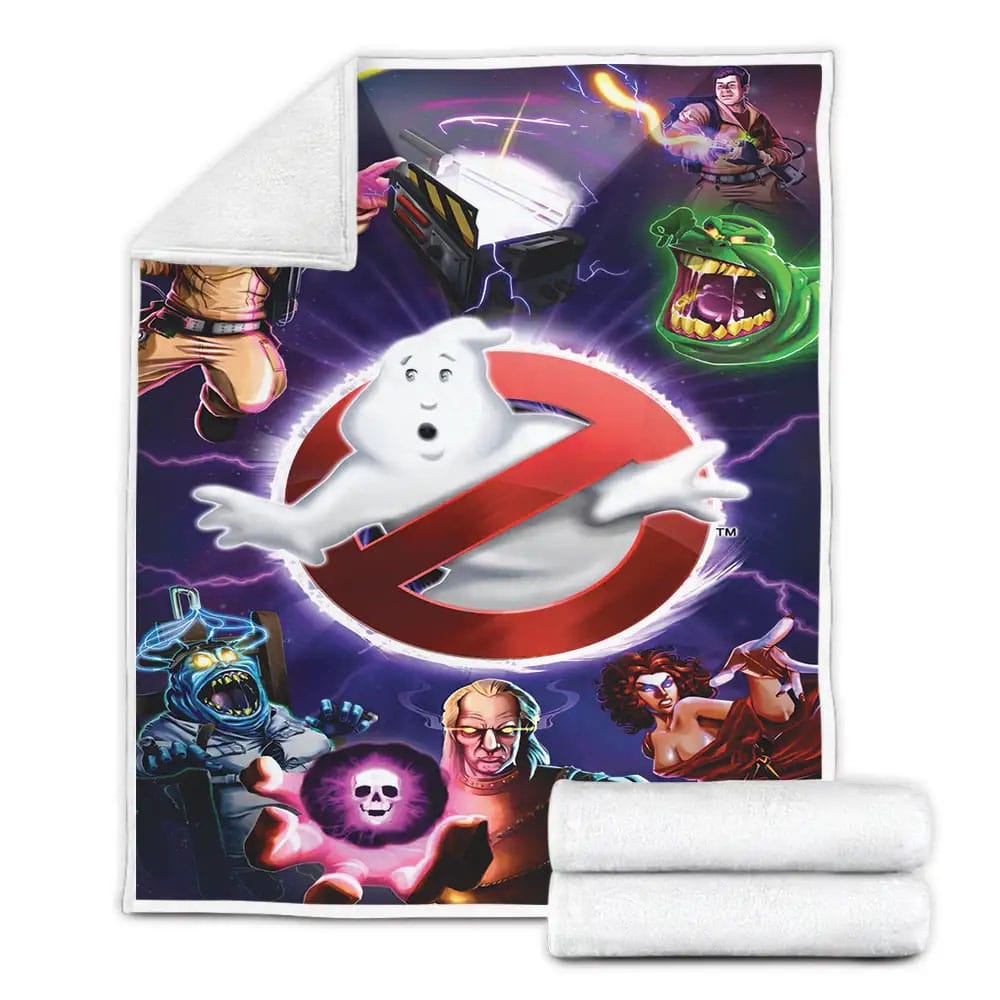 Ghostbusters Logo And Ghosts In 3D Cartoon Art Fleece Blanket Perfect 
