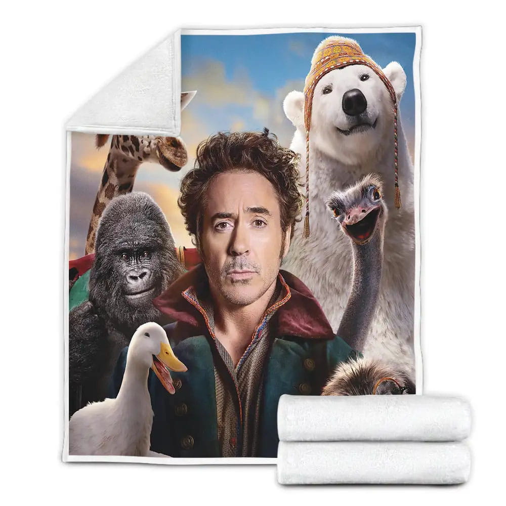 Dolittle Movie Poster Fleece Blanket Gift For Christmas Thanksgiving Halloween