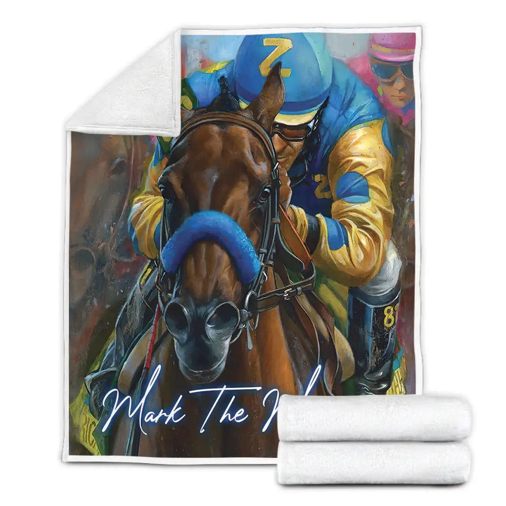 Petmytshirt Horse Racing Custom Name Fleece Blanket Gift For Wife Husband Besties