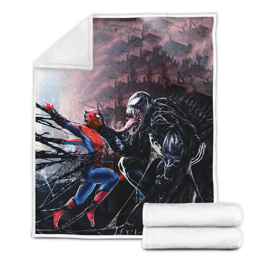 Venom Spiderman Fleece Blanket Gift For Birthday Halloween Christmas Thanksgiving