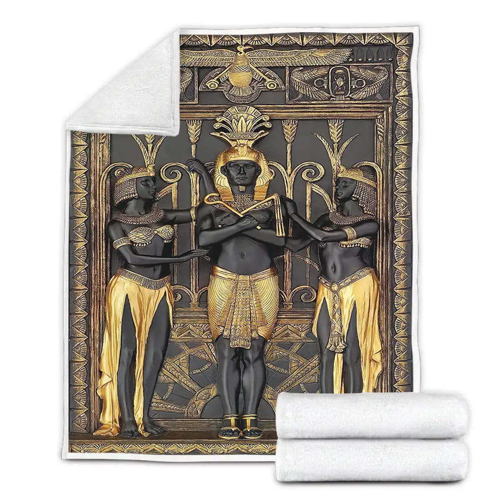 Ancient Egypt Pharaoh Fleece Blanket Gift For Christmas Thanksgiving Halloween