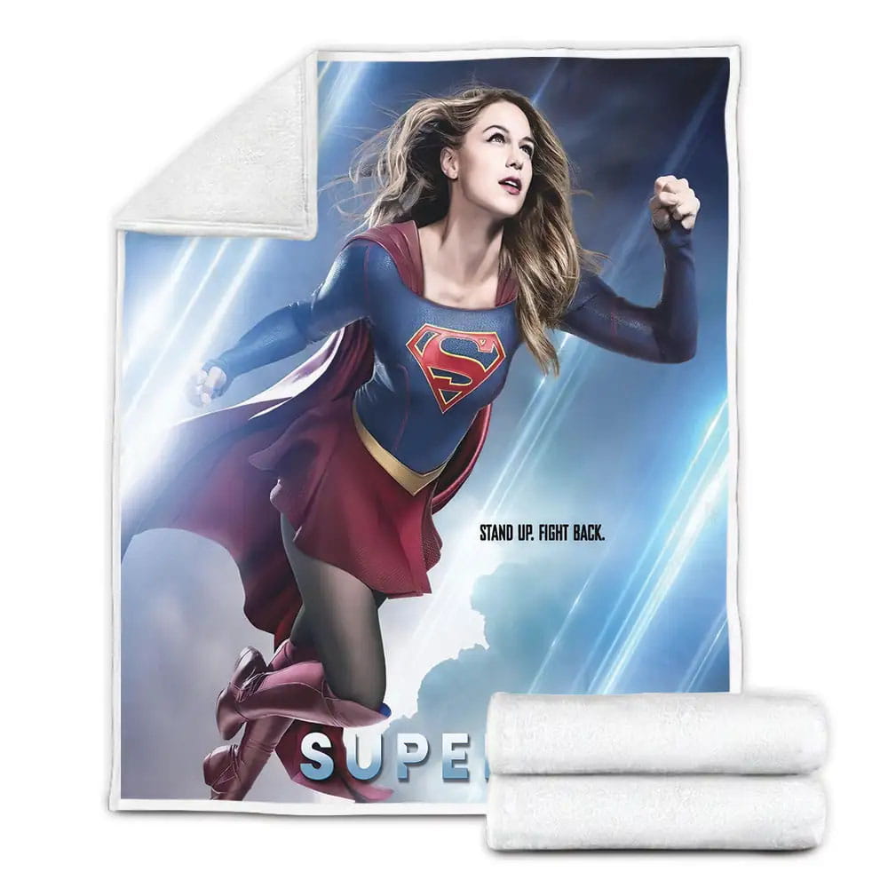 Supergirl Movie Poster Fleece Blanket Gift For Christmas Thanksgiving Halloween