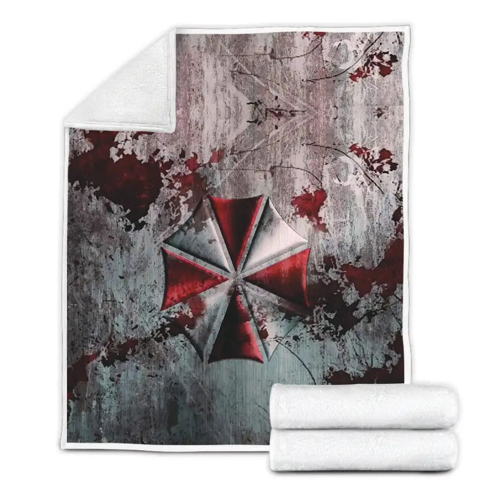 Resident Evil Umbrella Corporation 3D Fleece Blanket Gift For Wife Husband Besties