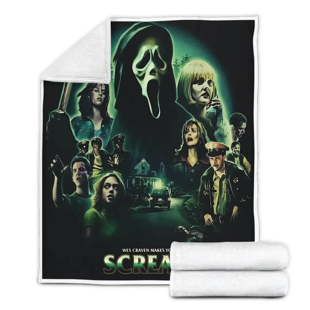 Scream Paradigm Fleece Blanket Gift For Birthday Halloween Christmas Thanksgiving