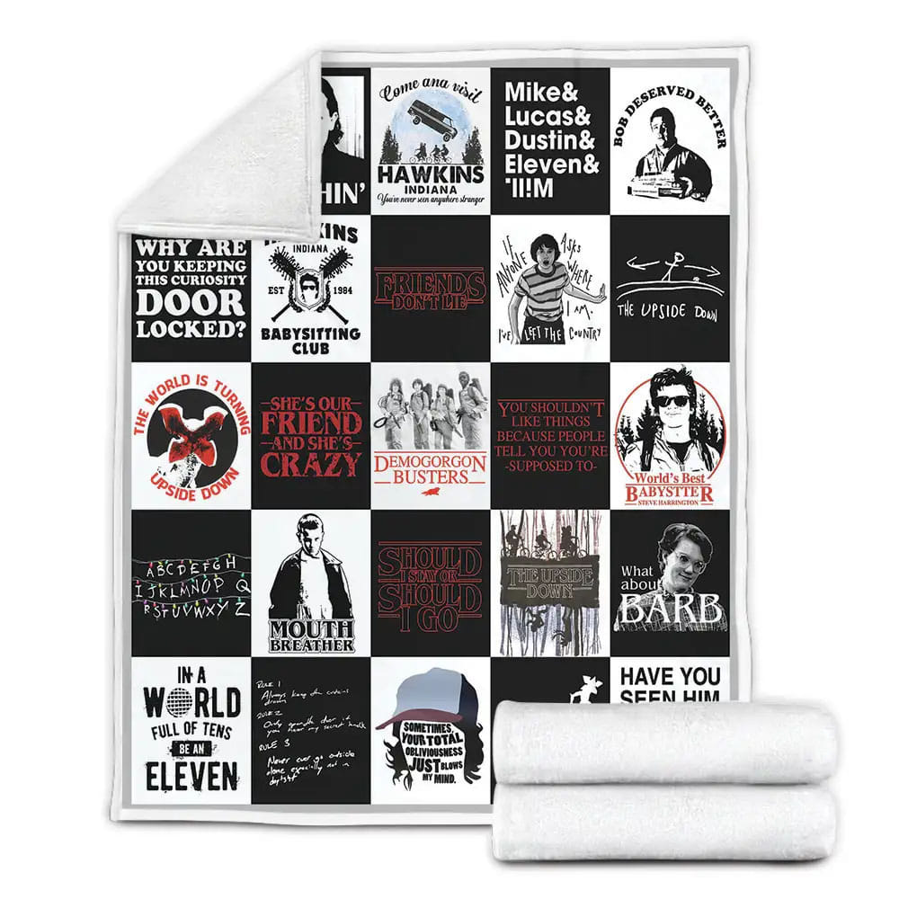 Stranger Things Fleece Blanket Gift For Birthday Halloween Christmas Thanksgiving