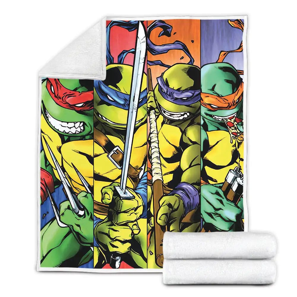 Teenage Mutant Ninja Turtles In Manga Art Split Fleece Blanket Perfect 