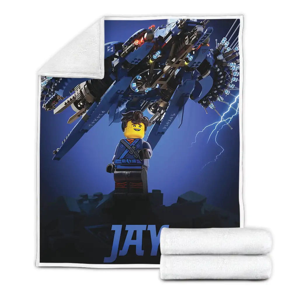 Ninjago Jay Walker Ninja Of Lightning Fleece Blanket Gift For Wife Husband Besties