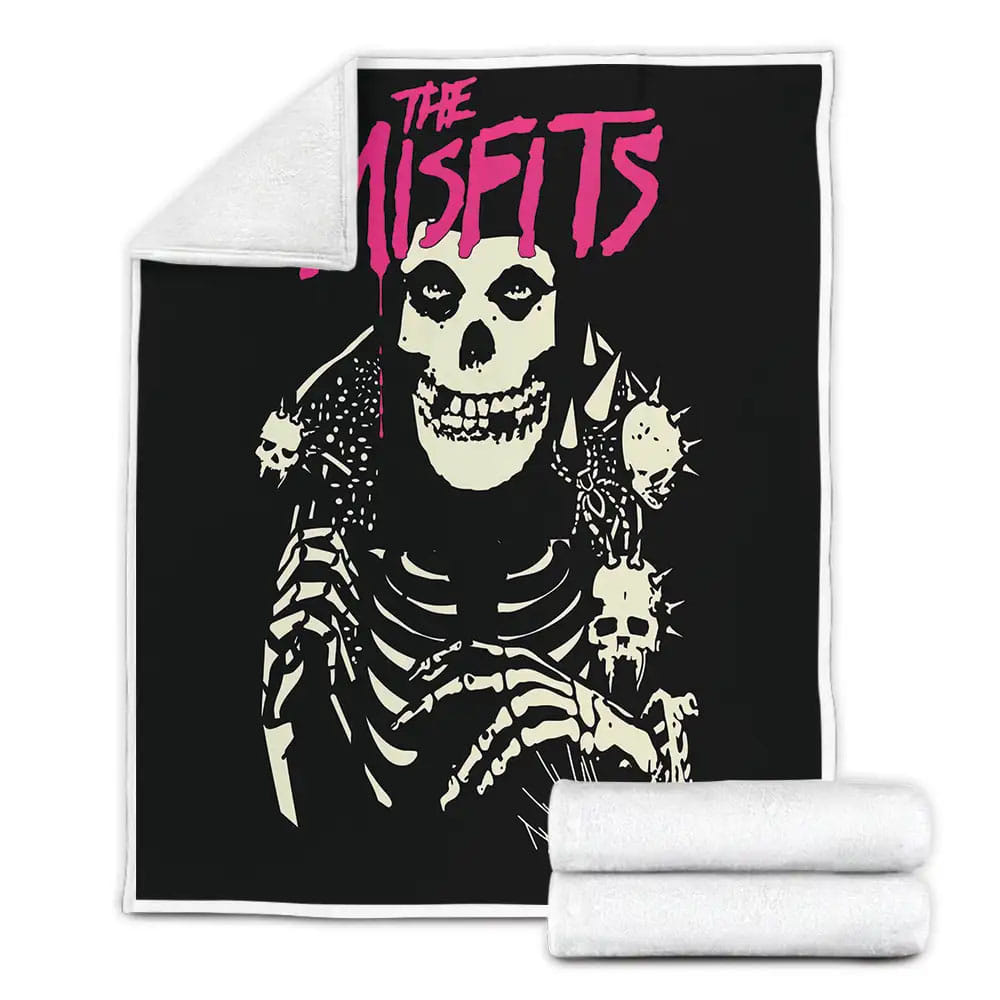 Misfits Header Artwork Fleece Blanket Gift For Christmas Thanksgiving Halloween