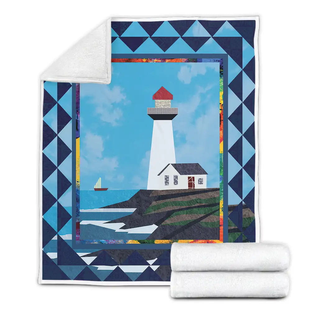 Limited Edition Lighthouse By The Sea Fleece Blanket Gift For Wife Husband Besties