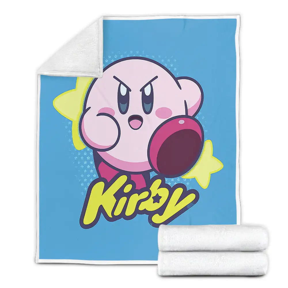 Kirby Character Fleece Blanket Gift For Birthday Halloween Christmas Thanksgiving
