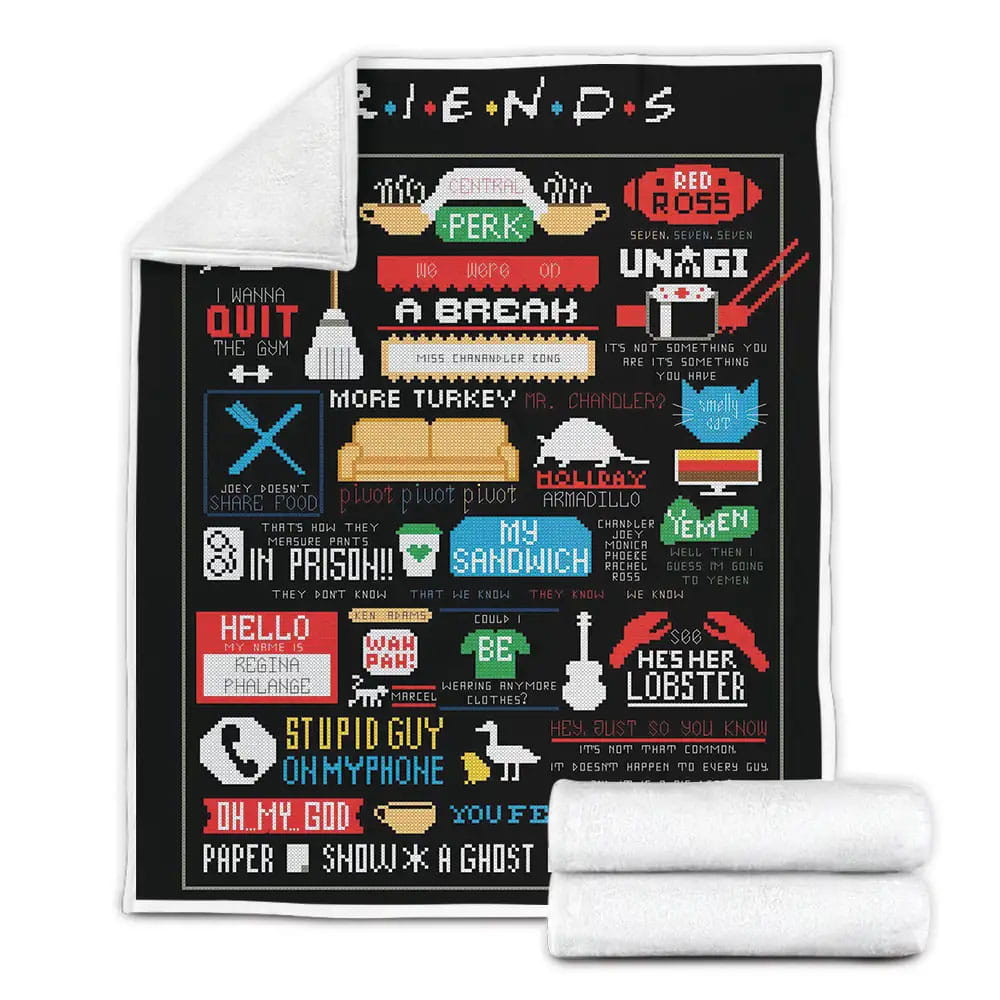 Friends Tv Show Fleece Blanket Gift For Birthday Halloween Christmas Thanksgiving