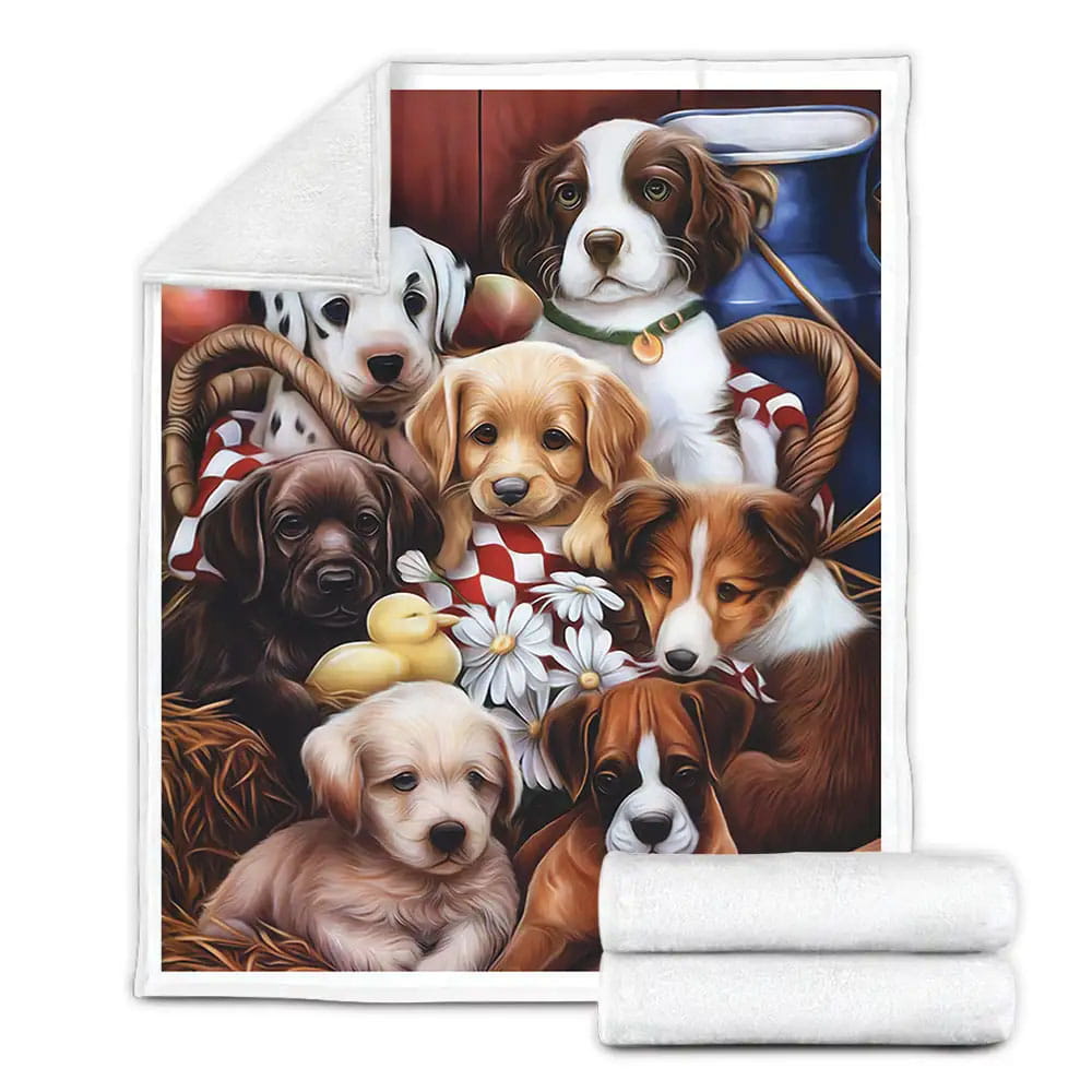 Funny Baby Dogs Fleece Blanket Gift For Birthday Halloween Christmas Thanksgiving