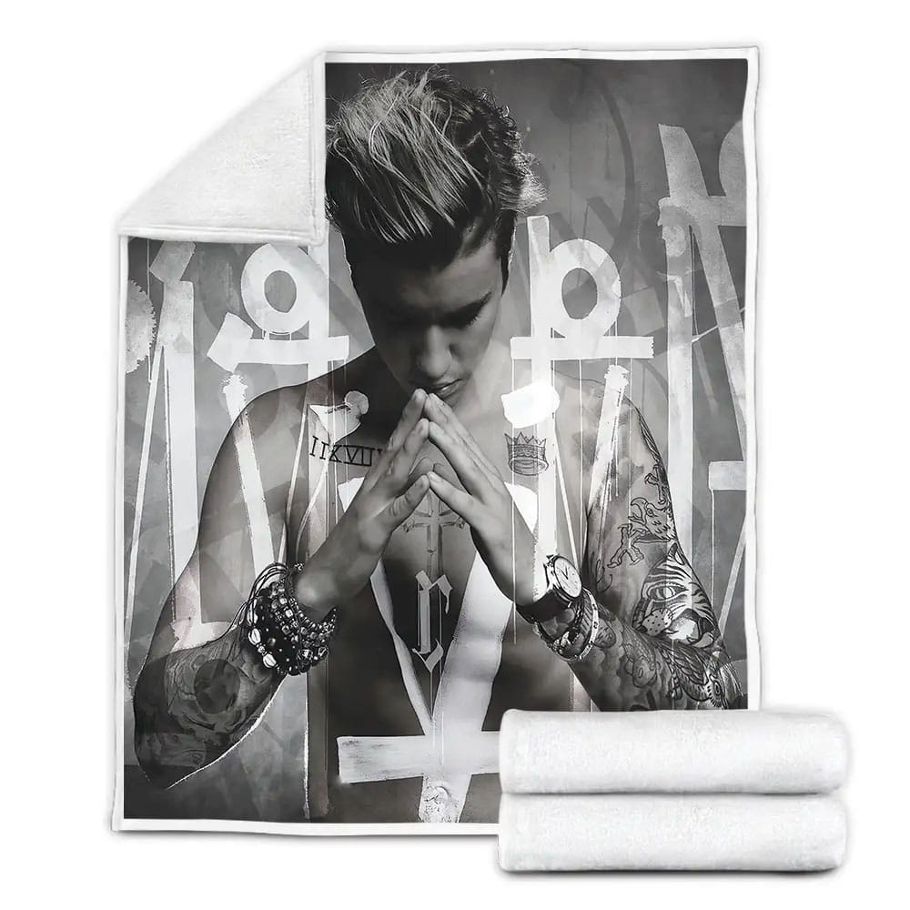 Justin Bieber Purpose Album Art Cover Fleece Blanket Gift For Wife Husband Besties