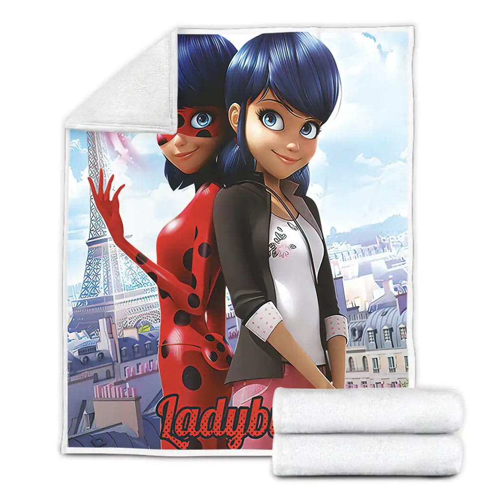Ladybug Duality Fleece Blanket Gift For Birthday Halloween Christmas Thanksgiving