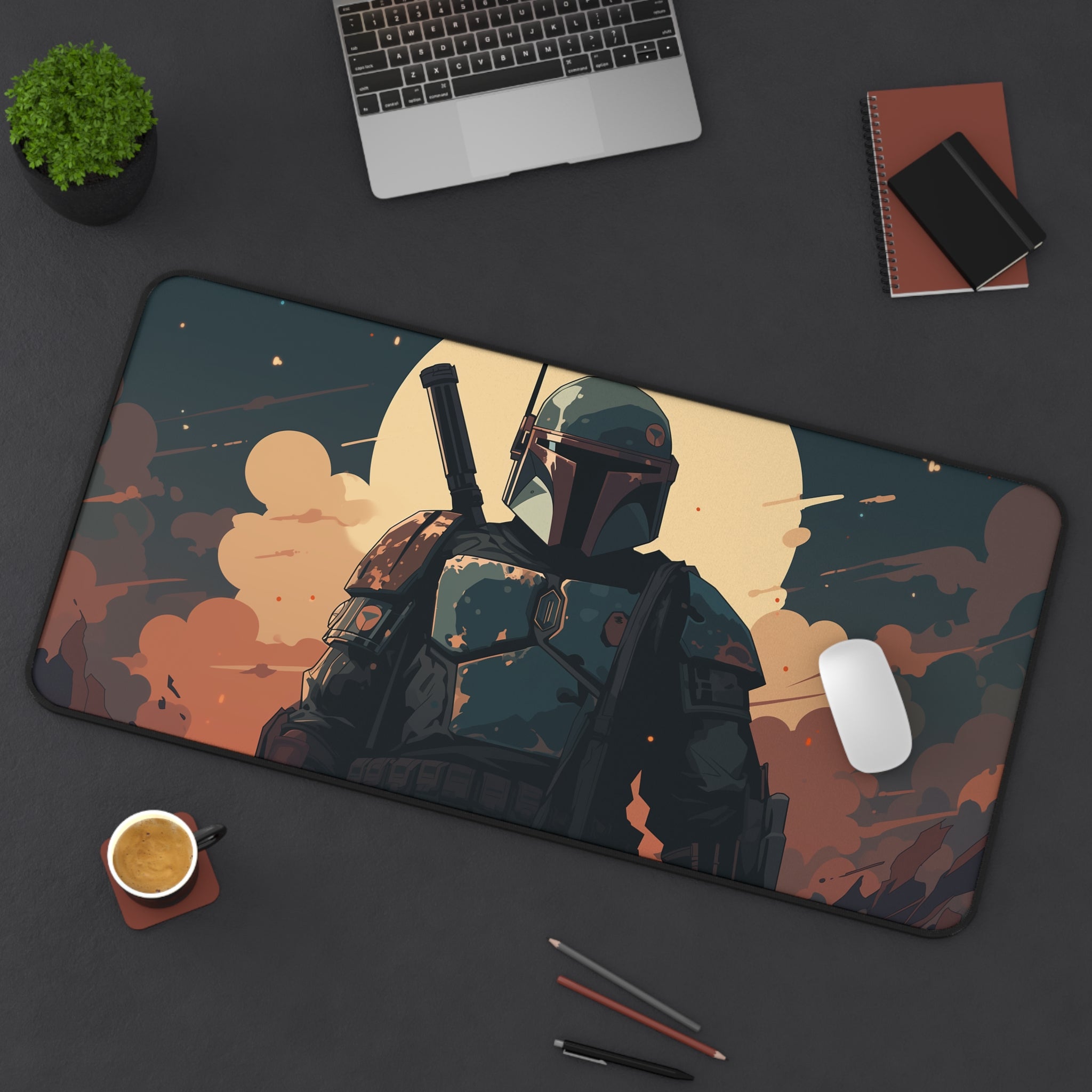 Allleftout Mandalorian Desk Mat, Gaming Keyboard Matt, Mousepad Large, Xxl Extended Deskpad Mouse Pad