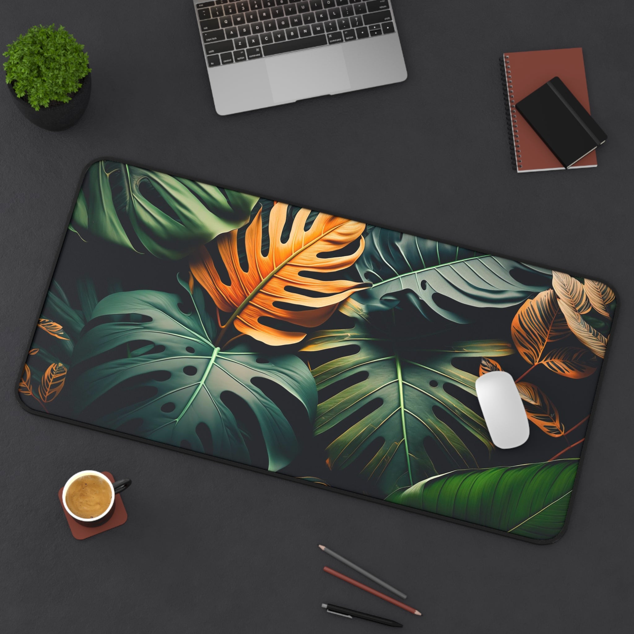 Allleftout Exotic Leaves Desk Mat, Gaming Keyboard Matt, Mousepad Large, Xxl Extended Deskpad Mouse Pad