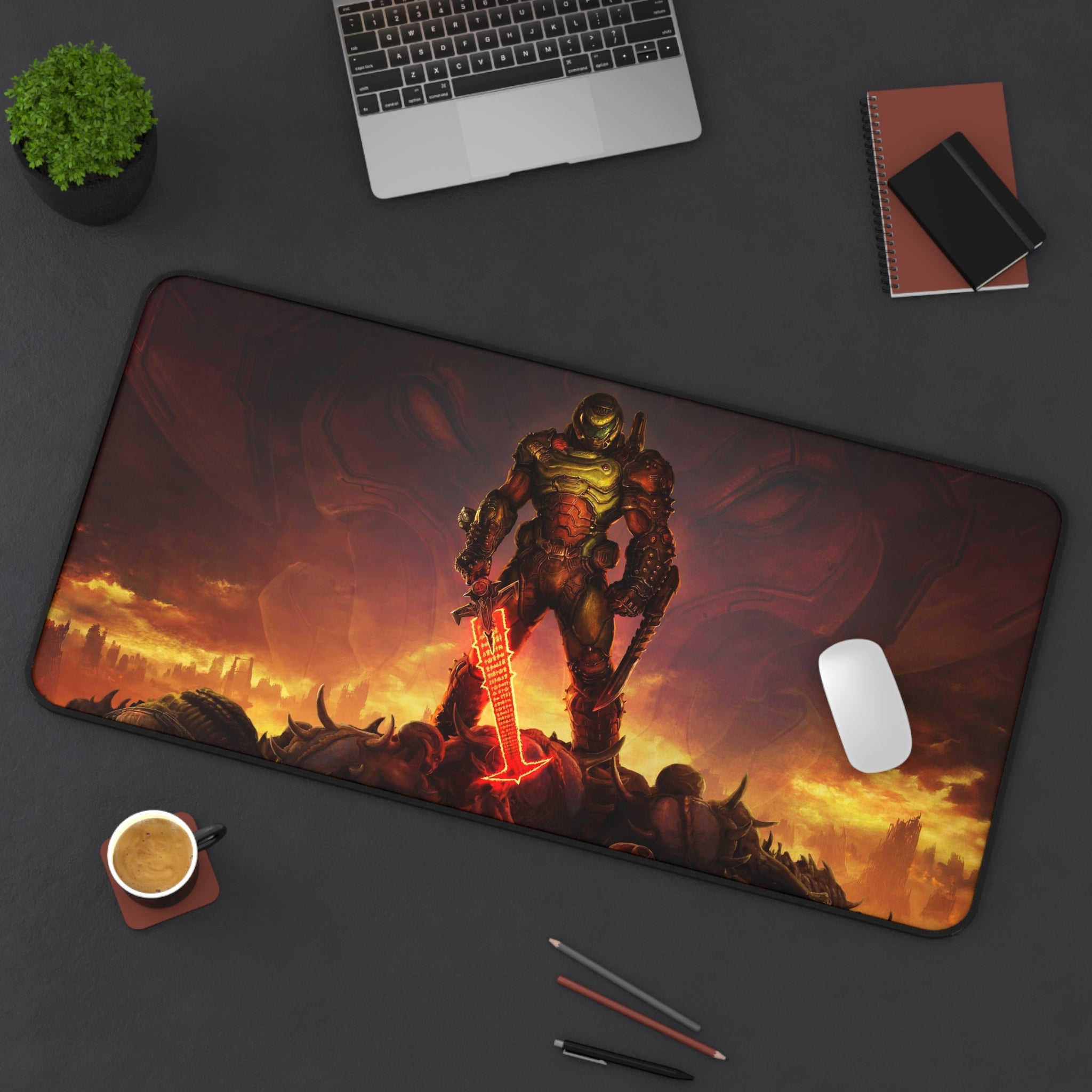 Allleftout Doom Desk Mat, Gaming Keyboard Matt, Mousepad Large, Xxl Extended Deskpad Mouse Pad
