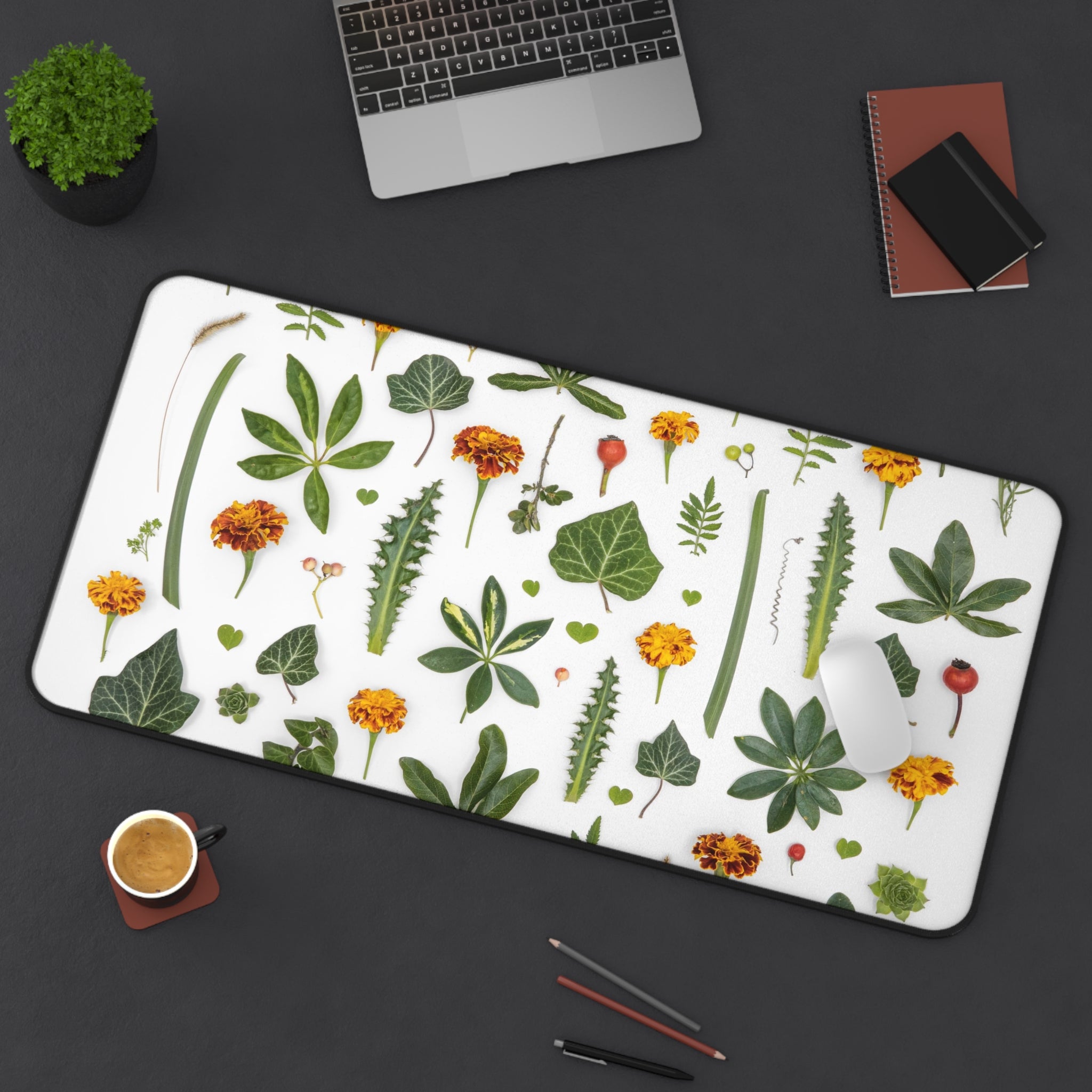 Allleftout Leaves Desk Mat, Gaming Keyboard Matt, Mousepad Large, Xxl Extended Deskpad Mouse Pad