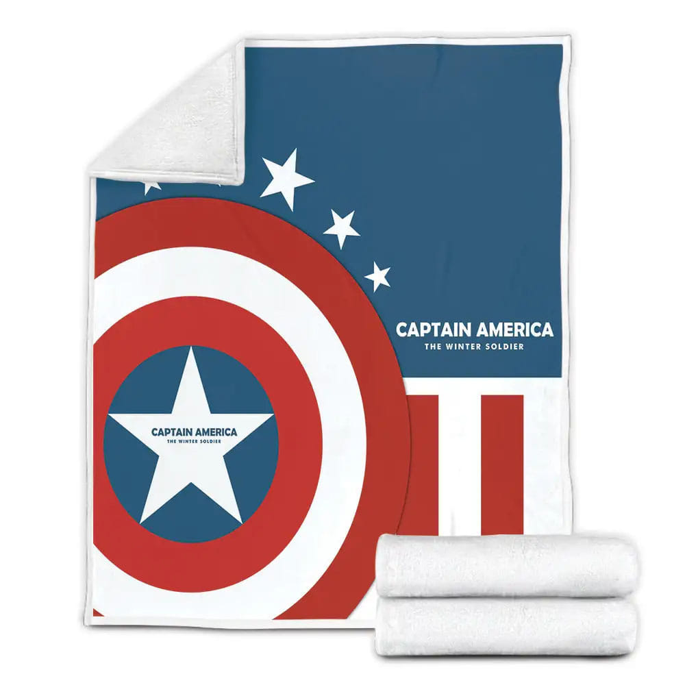 Captain America Fleece Blanket Gift For Birthday Halloween Christmas Thanksgiving