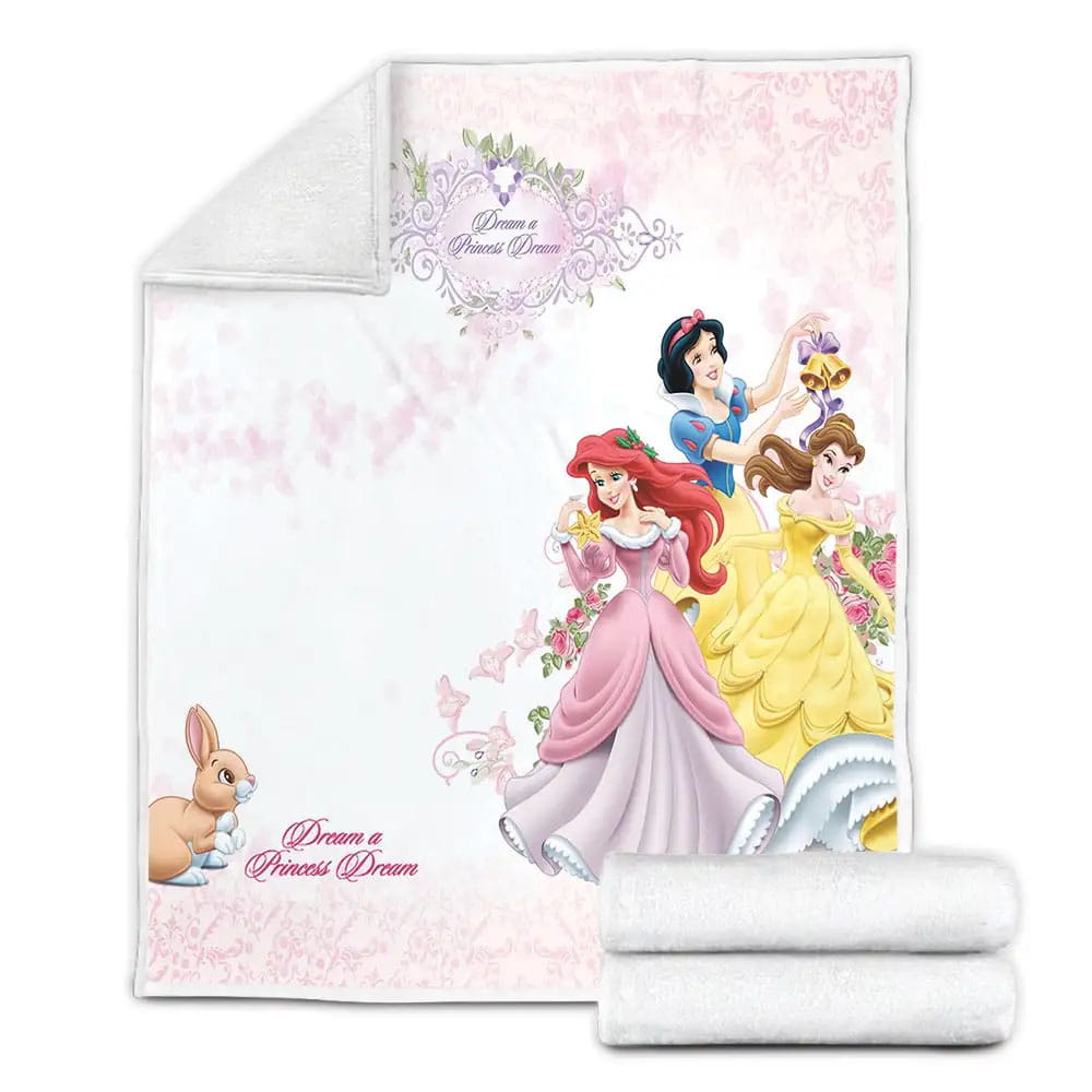 Disney Princess Fleece Blanket Gift For Birthday Halloween Christmas Thanksgiving