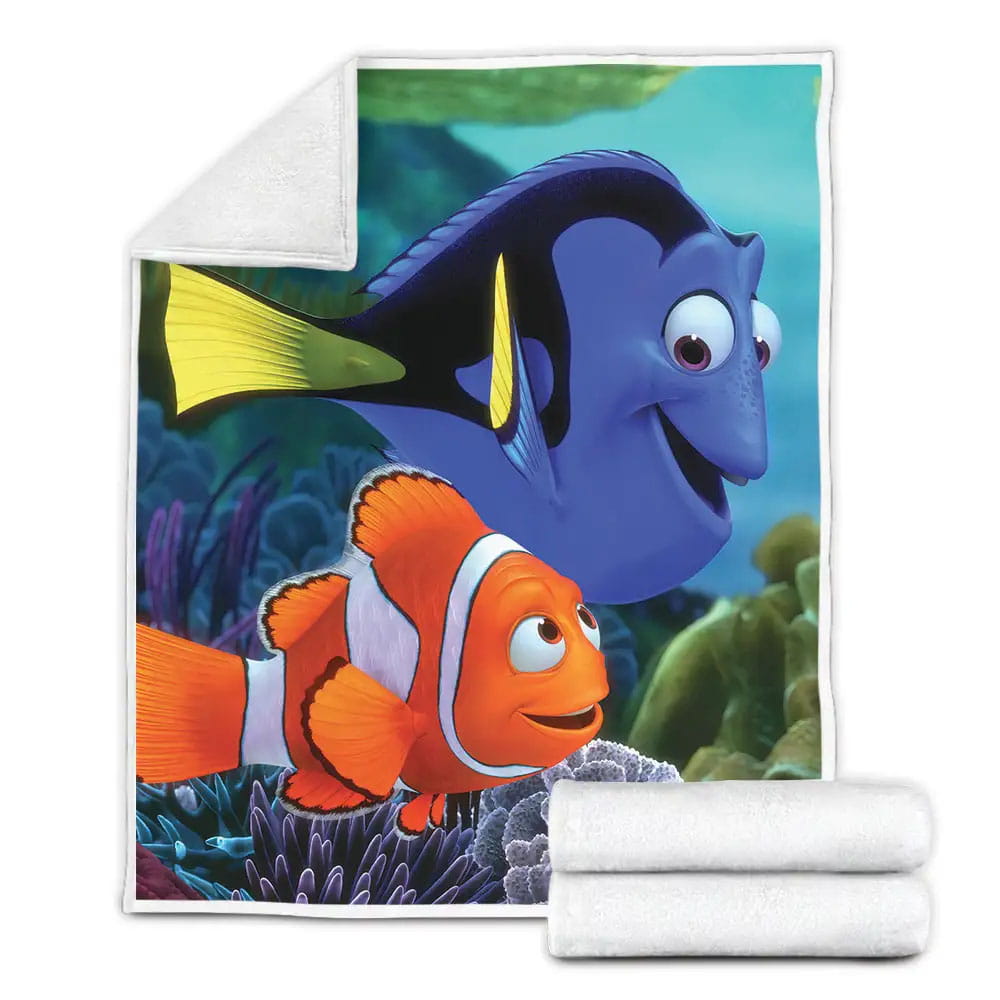 Dory And Marlin Swimming Around In Finding Nemo Fleece Blanket Perfect 