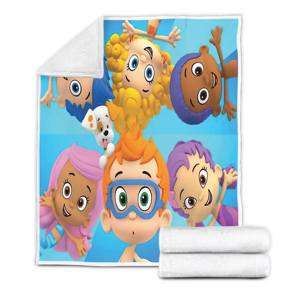 Bubble Guppies Bewildered Nonny And His Friends Fleece Blanket Perfect 