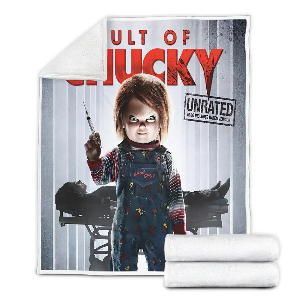 Curse Of Chucky Poster Fleece Blanket Gift For Christmas Thanksgiving Halloween