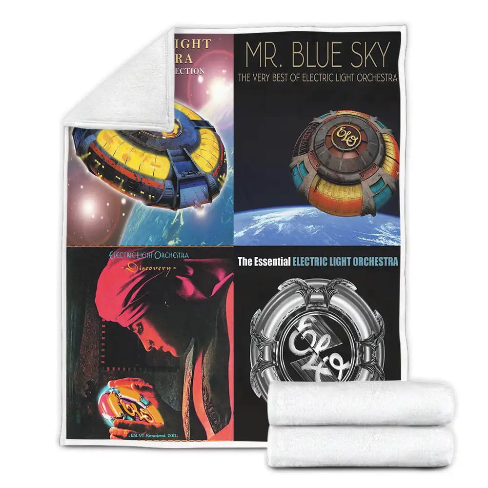 Electric Light Orchestra Album Covers Fleece Blanket Gift For Wife Husband Besties