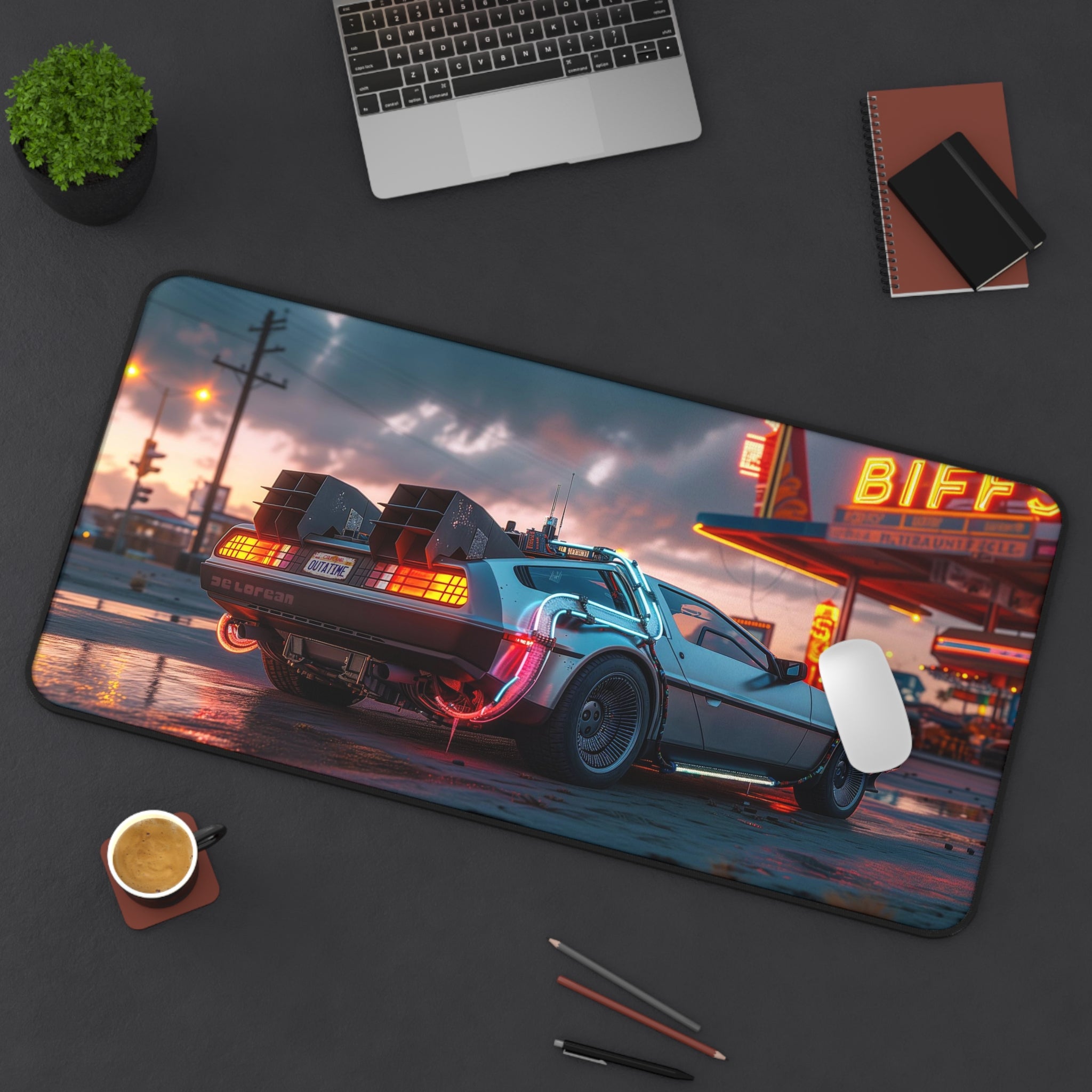 Allleftout Delorean Desk Mat, Gaming Keyboard Mat, Mousepad Large, Xxl Extended Deskpad Mouse Pad