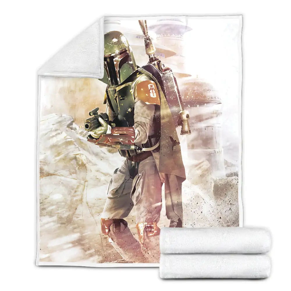 Action Poses Boba Fett Fleece Blanket Gift For Christmas Thanksgiving Halloween