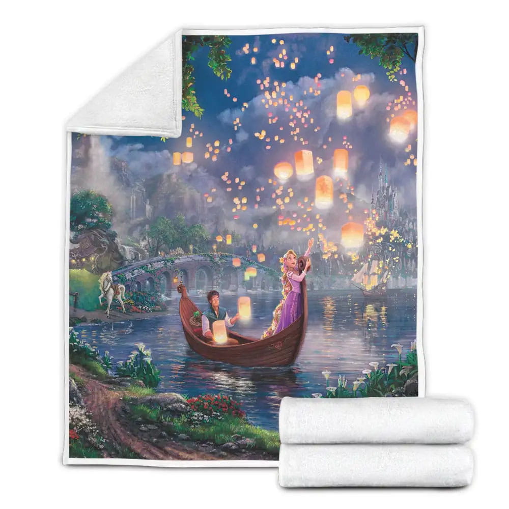 Rapunzel-Tangled Fleece Blanket Gift For Birthday Halloween Christmas Thanksgiving