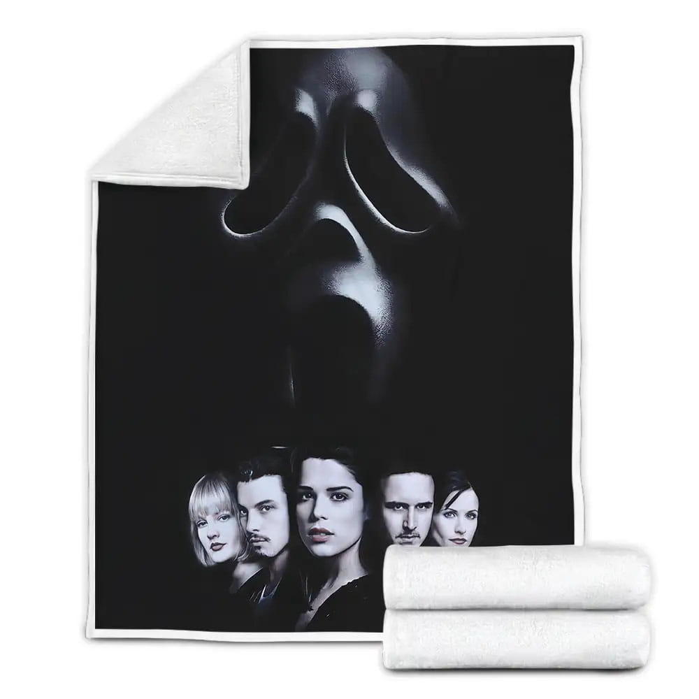 Scream Bed Movie Poster Fleece Blanket Gift For Christmas Thanksgiving Halloween