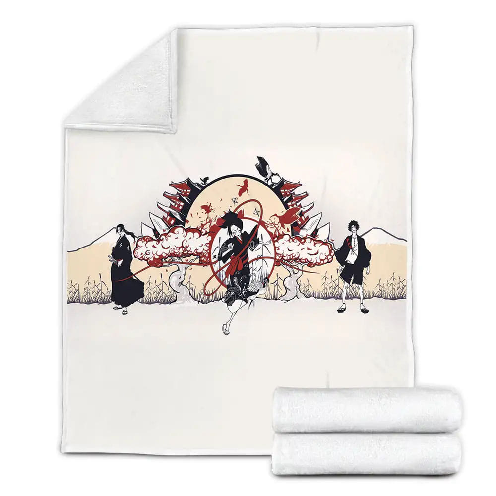 Samurai Champloo Characters Minimalist Fleece Blanket Gift For Wife Husband Besties