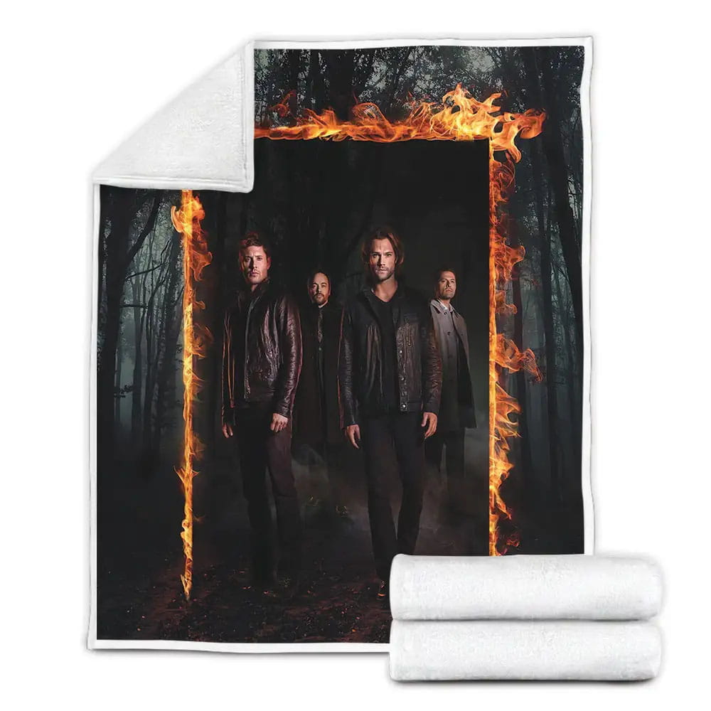Supernatural Meet Them On The Dark Side Key Arts Fleece Blanket Perfect 