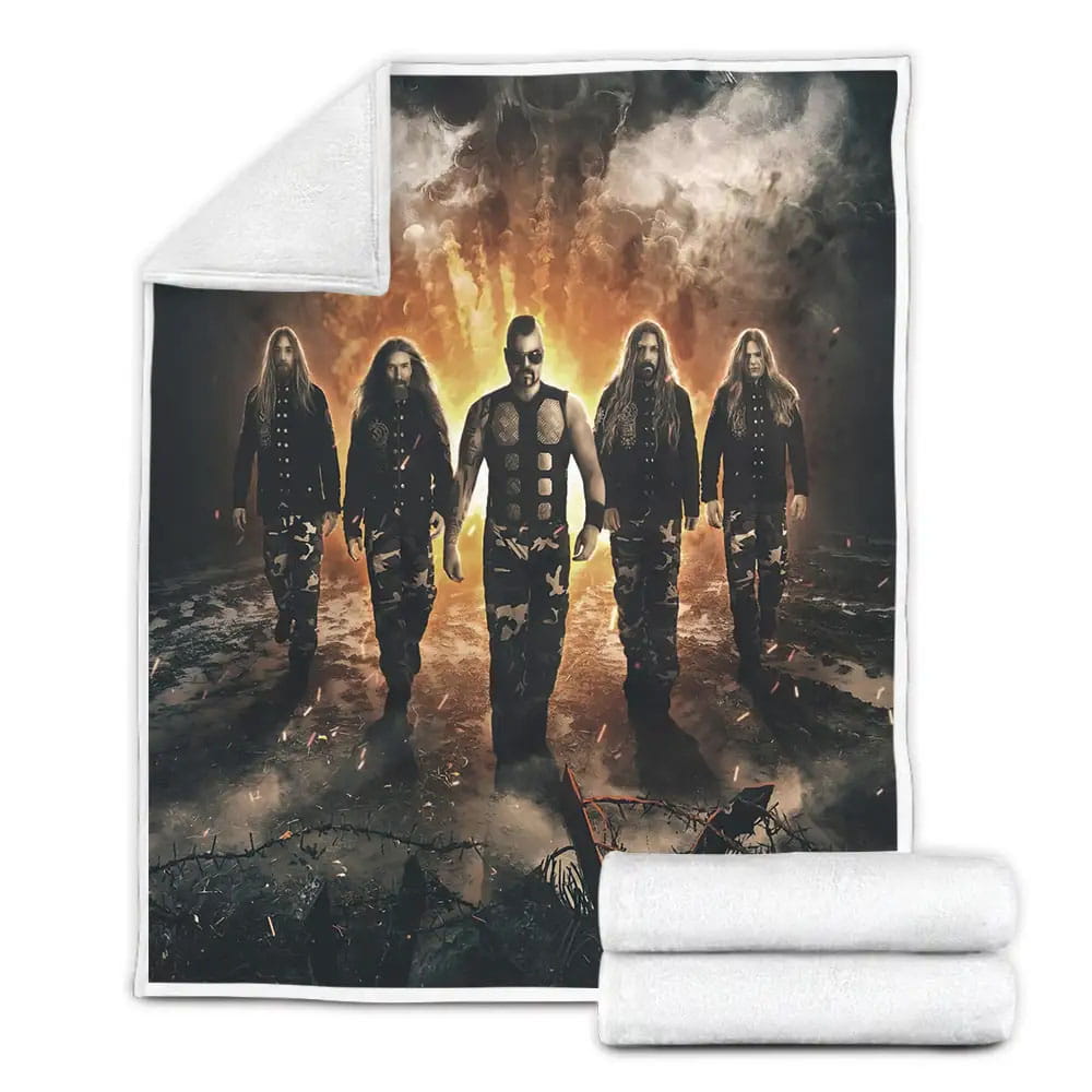 Sabaton Band Group Pose Fleece Blanket Gift For Christmas Thanksgiving Halloween