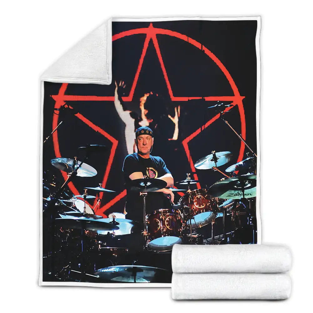 Rush Drummer Neil Peart Fleece Blanket Gift For Christmas Thanksgiving Halloween