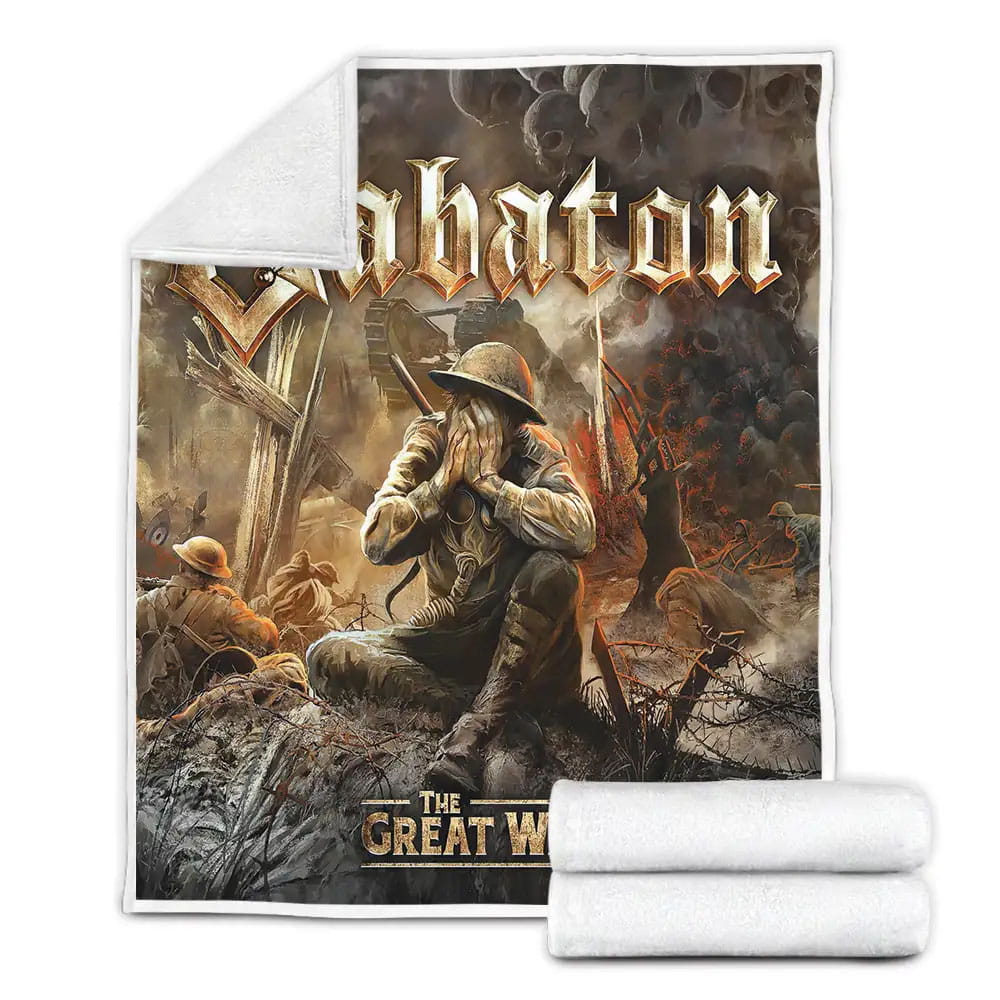 Sabaton Band The Great War Album Cover Fleece Blanket Gift For Wife Husband Besties