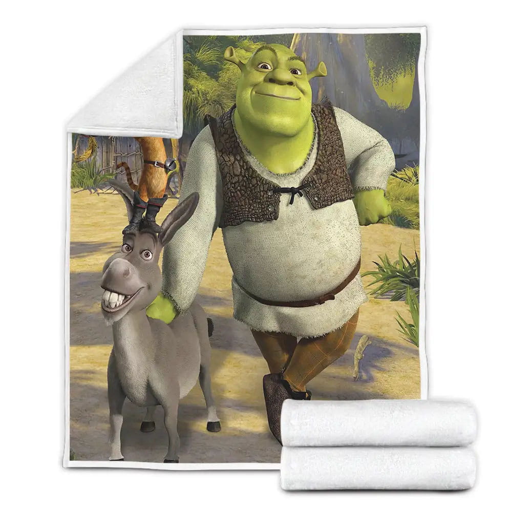 Shrek Big Ogre And His Closest Friends Fleece Blanket Gift For Wife Husband Besties
