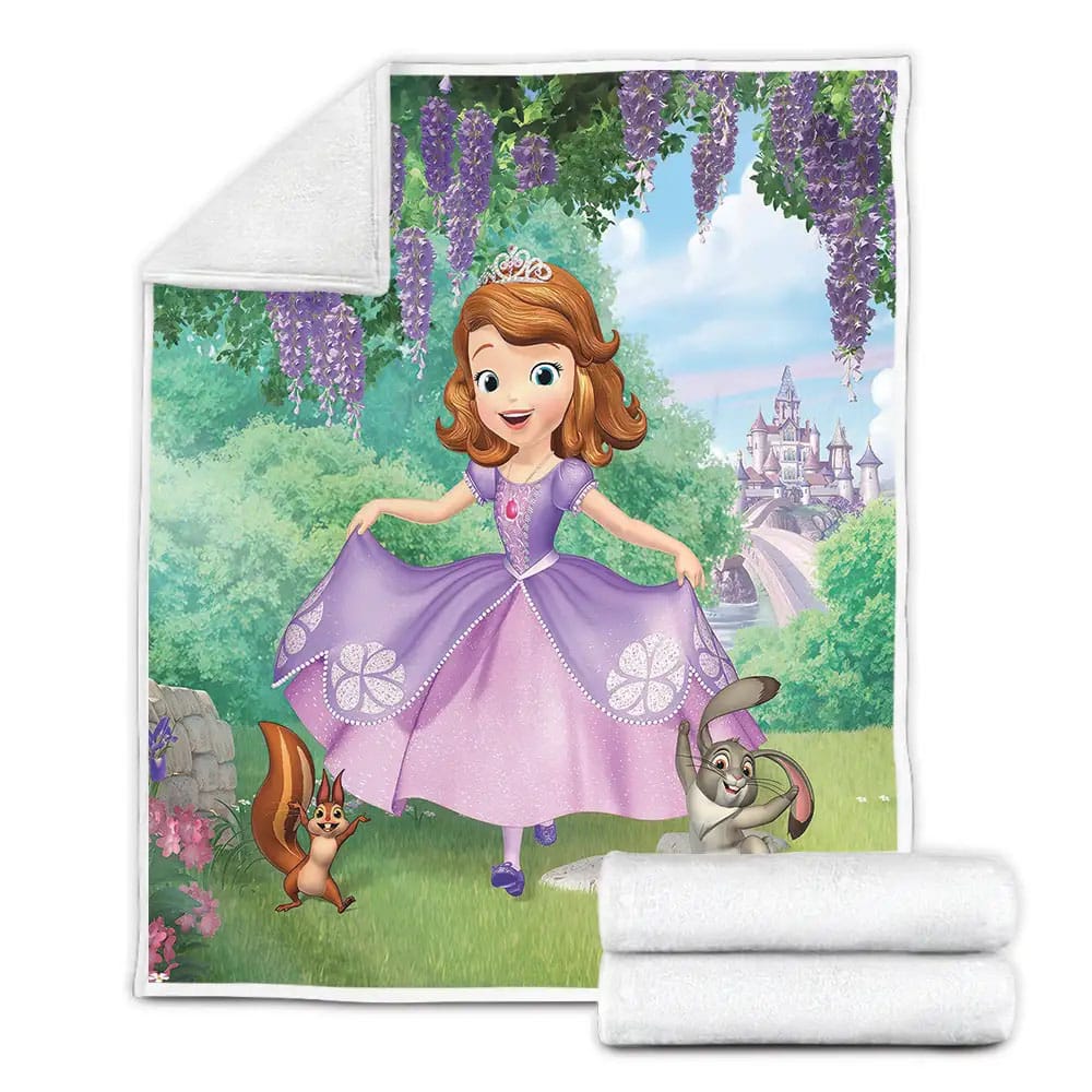 Sofia The First In The Lavender Garden Fleece Blanket Gift For Wife Husband Besties